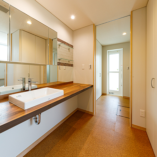 モデルハウス「息吹木」の洗面台